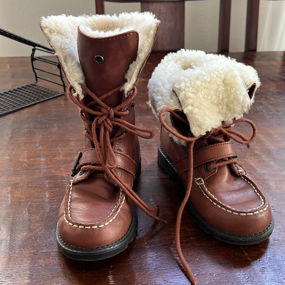 POLO RALPH LAUREN Ranger Boots Ultra-Outdoor Warm High Shearling Brown Kids 2